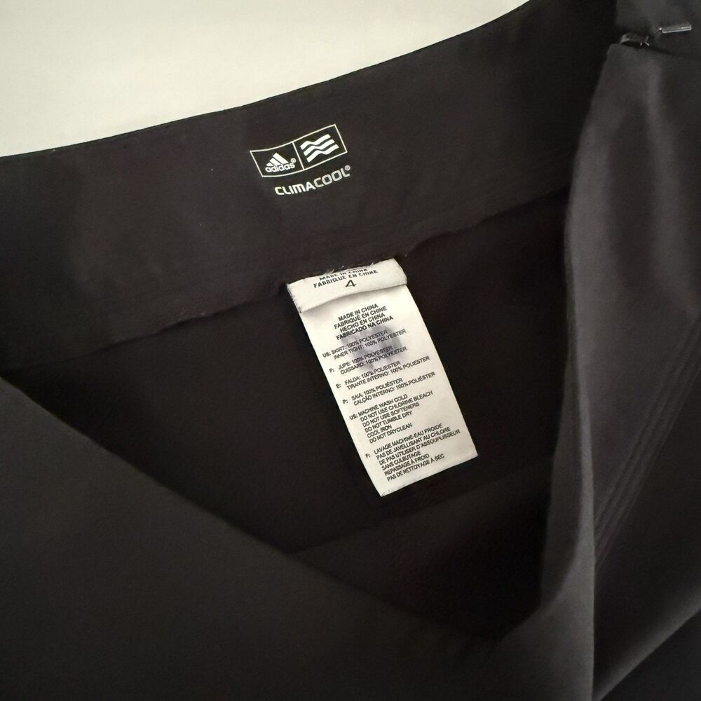 Adidas Womens 4 Skort Golf Tennis Pickleball Climacool Black White Stripes 88387 - Picture 7 of 7